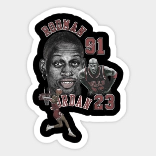 Dennis Rodman Bulls 91 & Michael Jordan 23 Vintage Sticker